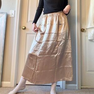 vintage 90’s gold satin maxi skirt